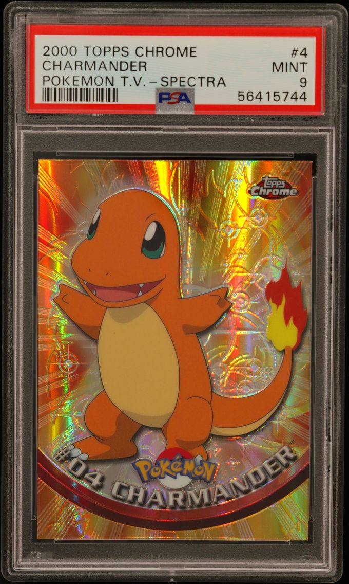 2000 #4 Charmander Spectra PSA 9 Topps Chrome T.V.