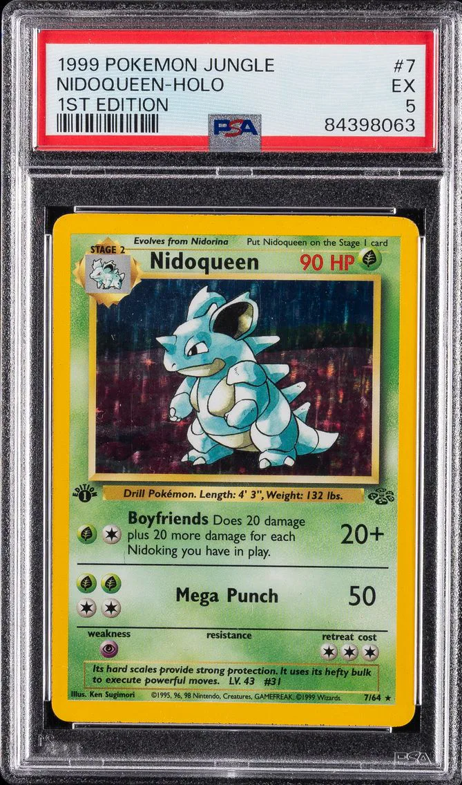 1999 #7 Nidoqueen-Holo 1st Edition PSA 5 Jungle Pokemon