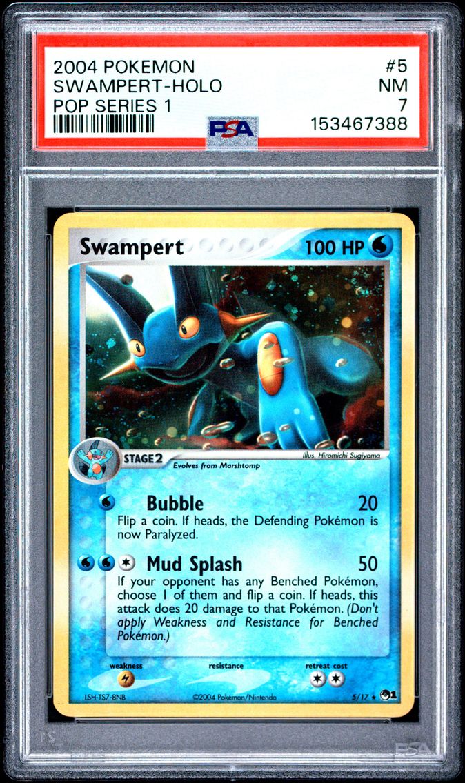 2004 #5 Swampert-Holo PSA 7 Pop Series 1
