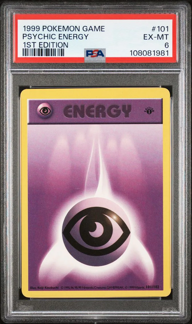 1999 #101 Psychic Energy 1st Edition PSA 6 Game