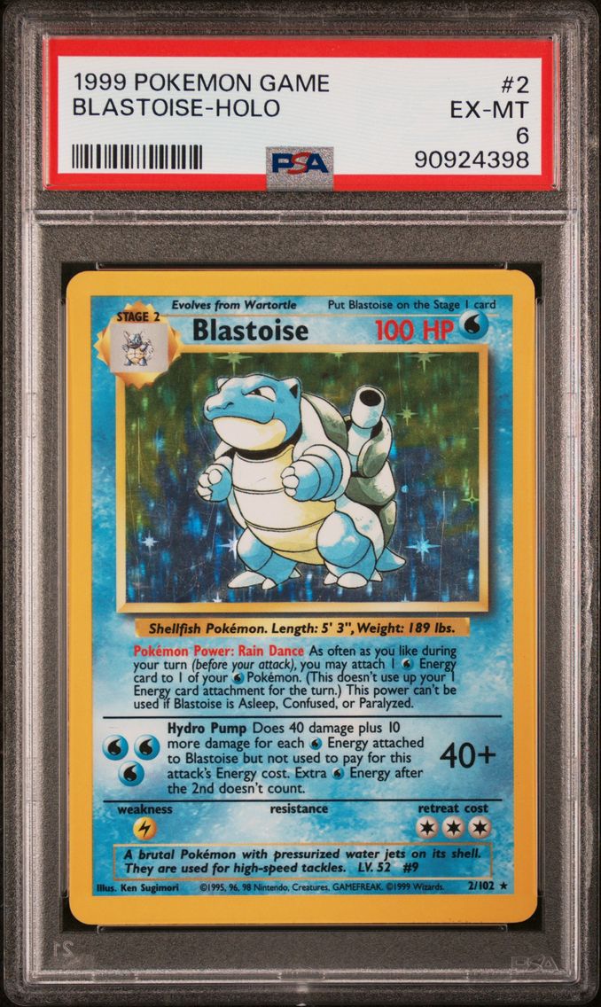 1999 #2 Blastoise-Holo PSA 6 Game Pokemon