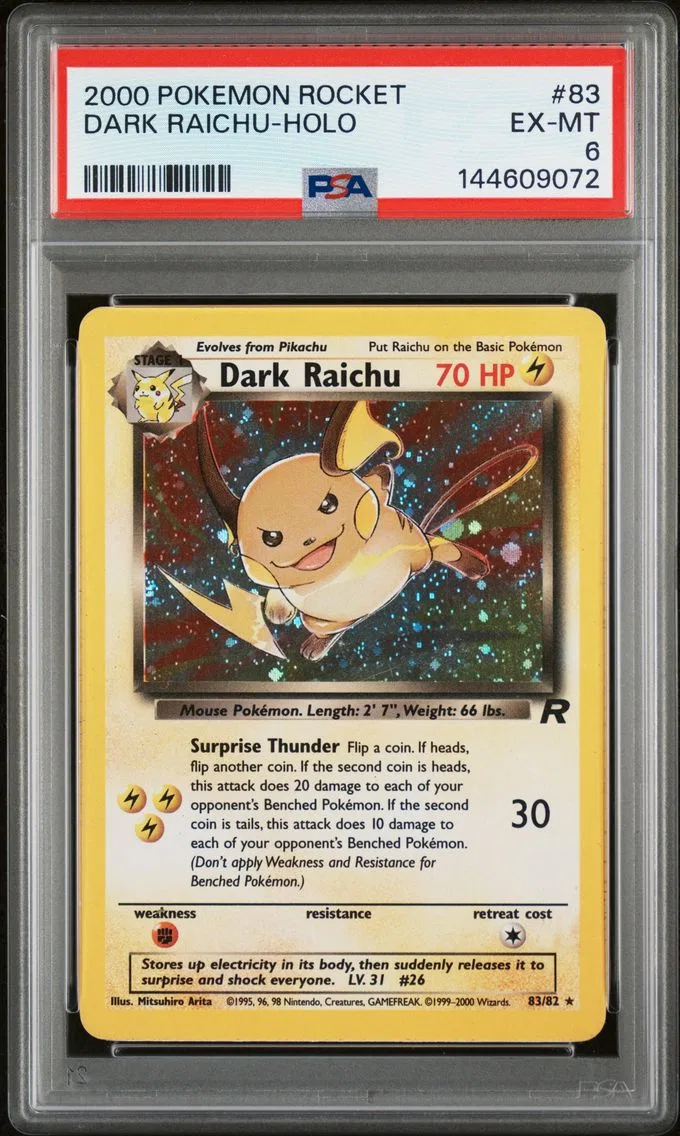 2000 #83 Dark Raichu-Holo PSA 6 Rocket Pokemon