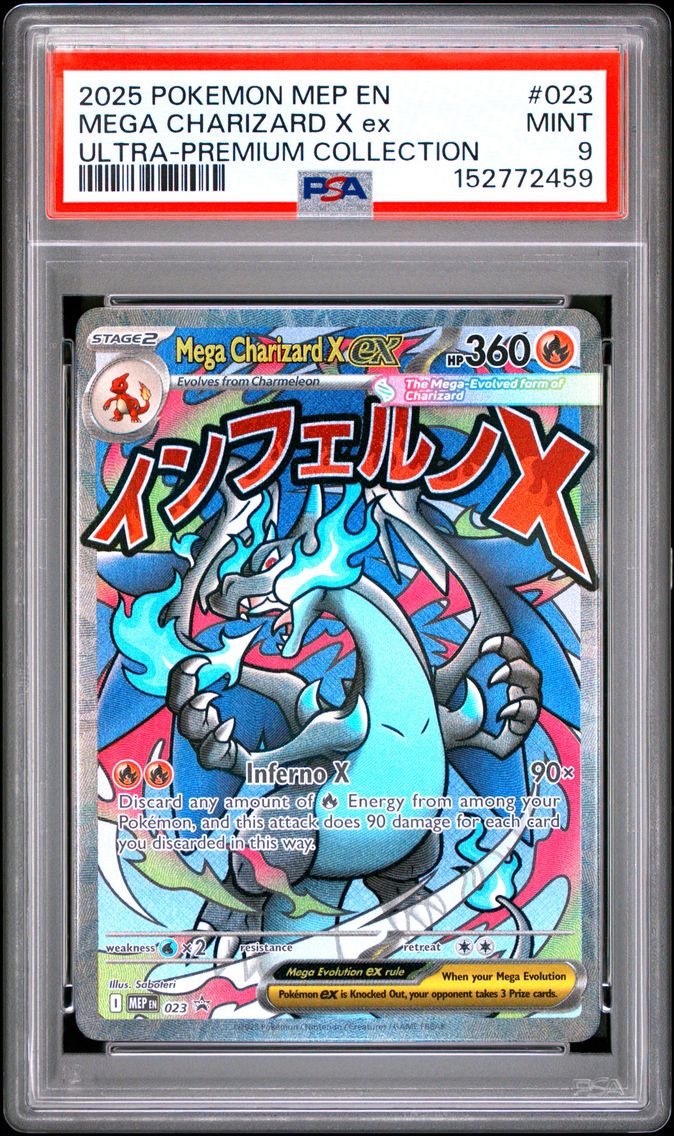 2025 #023 Mega Charizard X EX PSA 9 Mep EN-Me Black Star Promo