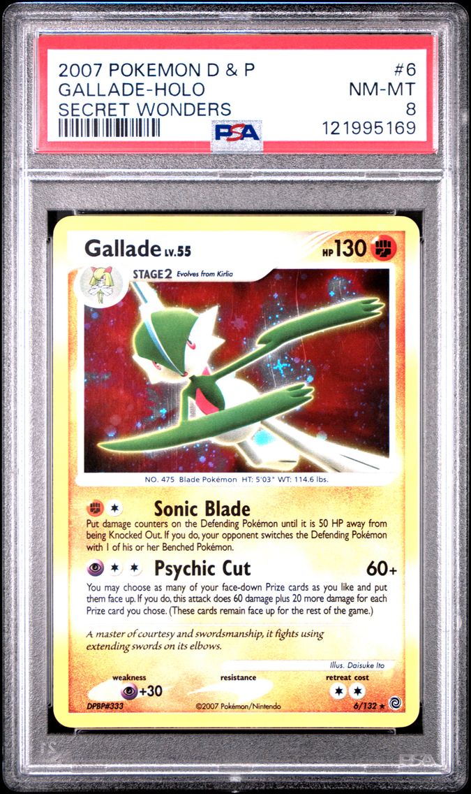 2007 #6 Gallade-Holo PSA 8 Diamond & Pearl Secret Wonders