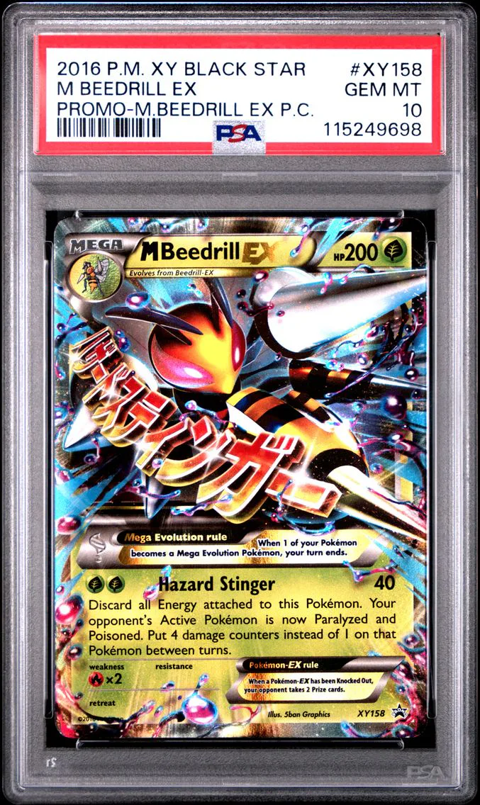 2016 #XY158 M Beedrill EX PSA 10 XY Black Star Promo Pokemon