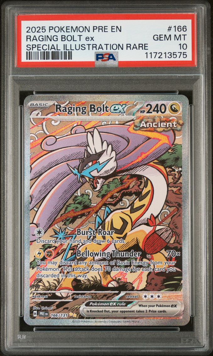 2025 #166 Raging Bolt EX PSA 10 Pre EN-Prismatic Evolutions