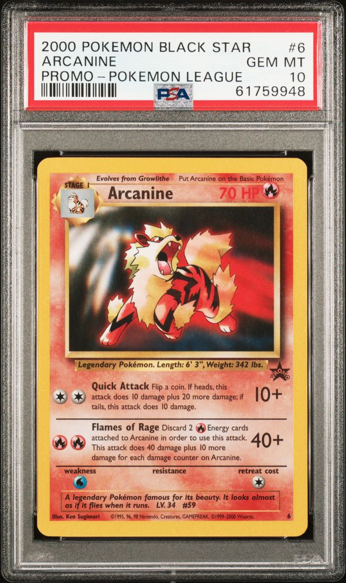 2000 #6 Arcanine PSA 10 Promo Black Star Pokemon