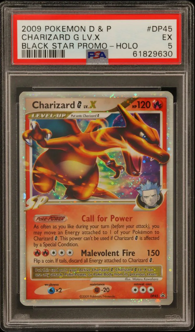 2009 #DP45 Charizard G LV.X PSA 5 Diamond & Pearl Black Star Promo