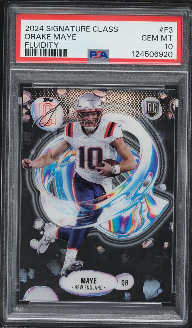 2024 #F3 Drake Maye PSA 10 Topps Signature Class Fluidity Football