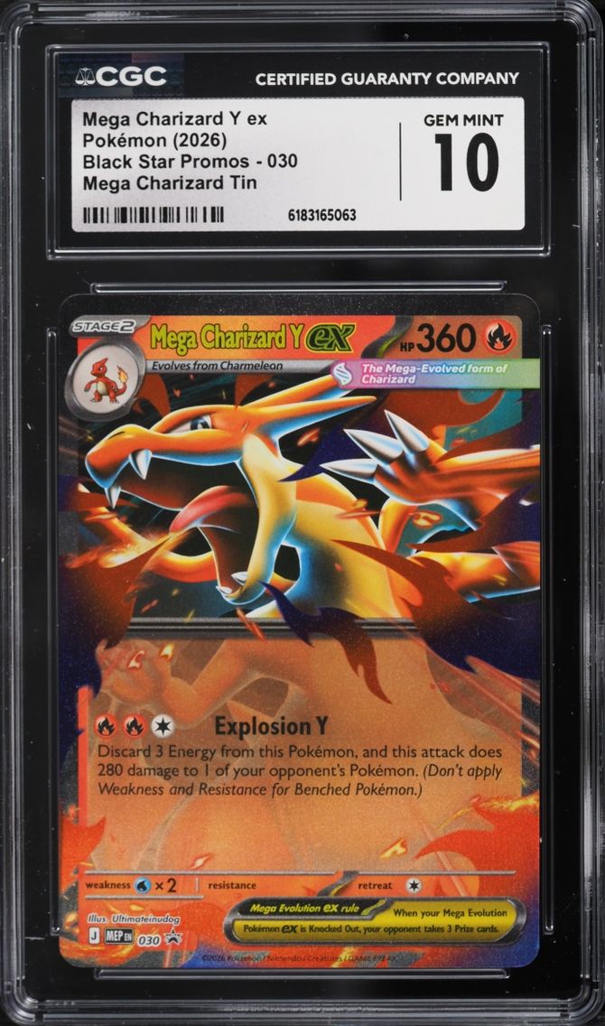 2026 Pokemon Mega Evolution Promo Tin Mega Charizard Y EX #30 CGC 10 GEM MINT