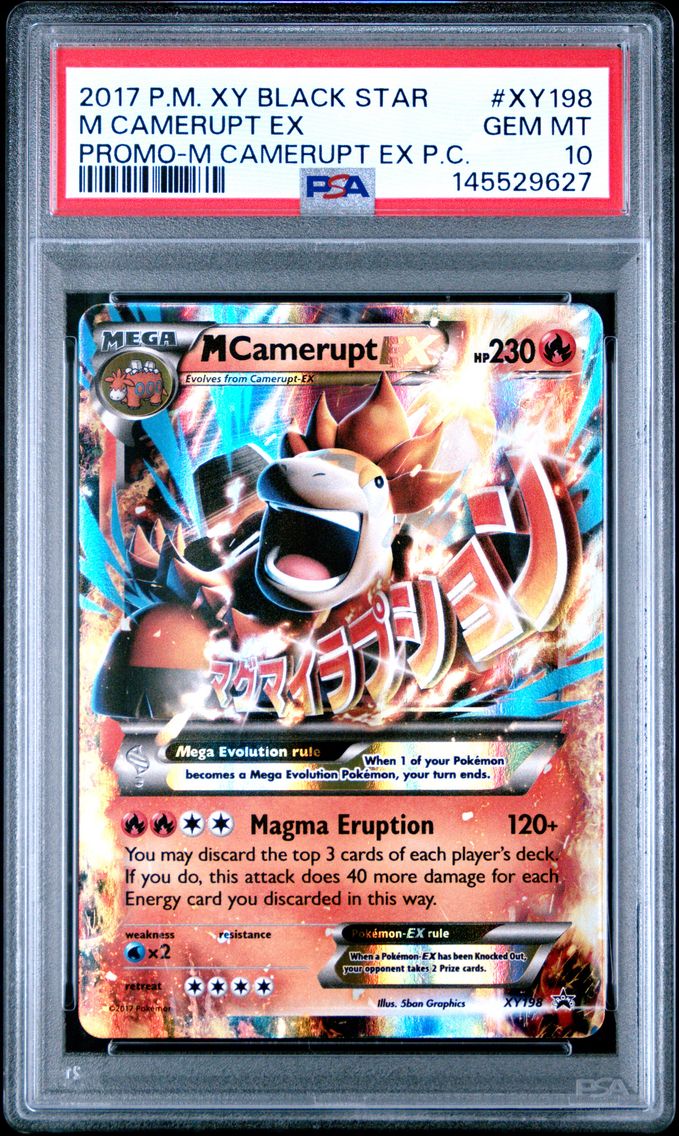 2017 #XY198 M Camerupt EX PSA 10 XY Black Star Promo