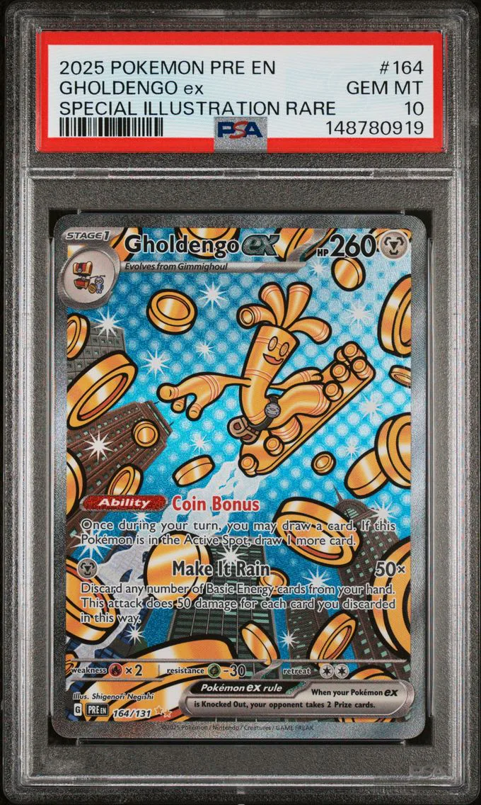 2025 #164 Gholdengo EX PSA 10 Pre EN-Prismatic Evolutions