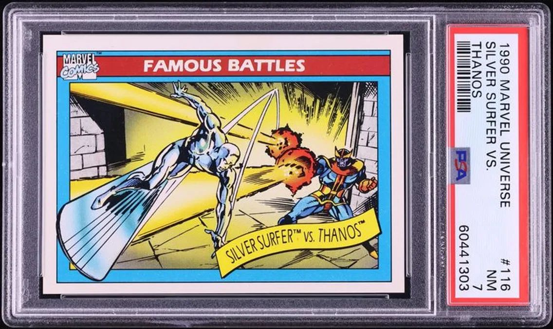 1990 #116 Impel Marvel Universe Silver Surfer Vs. Thanos NRMT PSA 7