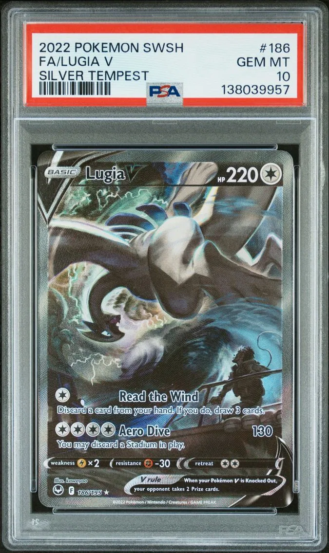 2022 #186 Full Art/Lugia V PSA 10 Sword & Shield Silver Tempest