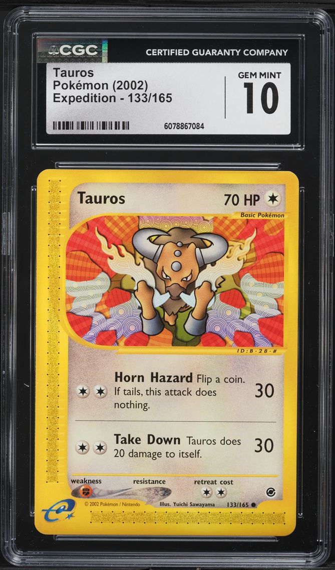 2002 #133 Tauros CGC 10 Expedition Pokemon
