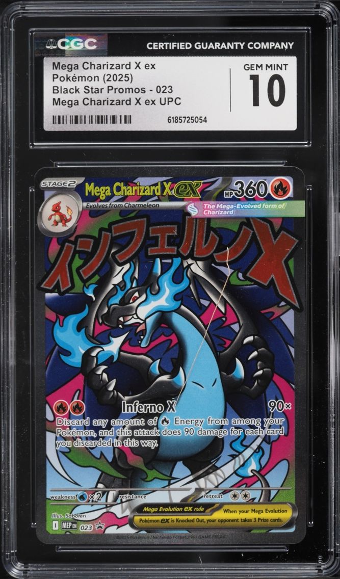 2025 #23 Mega Charizard X Ex CGC 10 Pokemon Mega Evolution Promo Ultra Premium Full Art