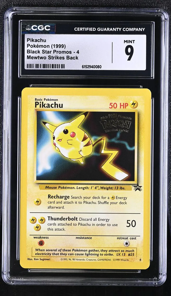 1999 #4 Pikachu CGC 9 Black Star Promos - WotC - English