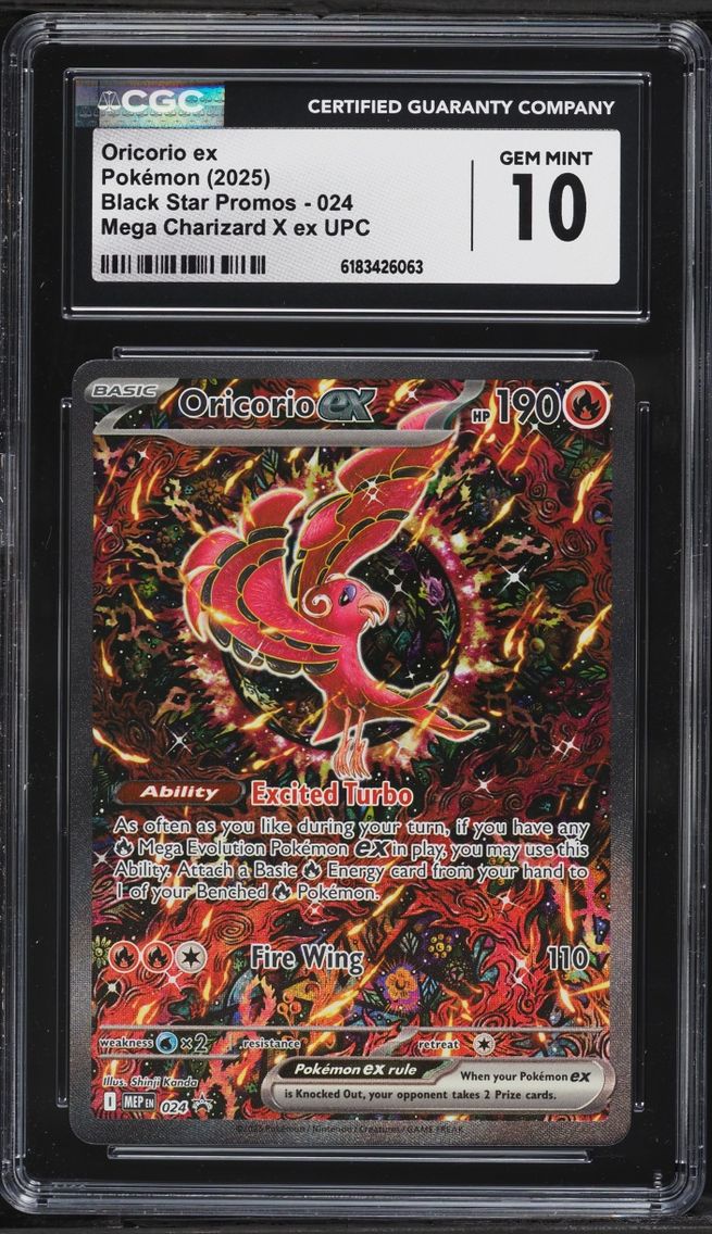 2025 #24 Oricorio Ex CGC 10 Pokemon Mega Evolution Promo Ultra Premium Full Art