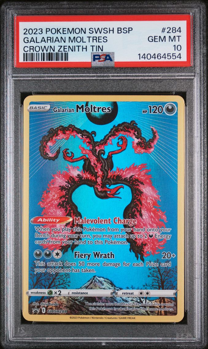 2023 #284 Galarian Moltres PSA 10 Swsh Black Star Promo