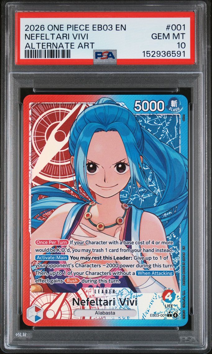2026 #001 Nefeltari Vivi PSA 10 One Piece EB03-Extra Booster -One Piece Heroines Edition-