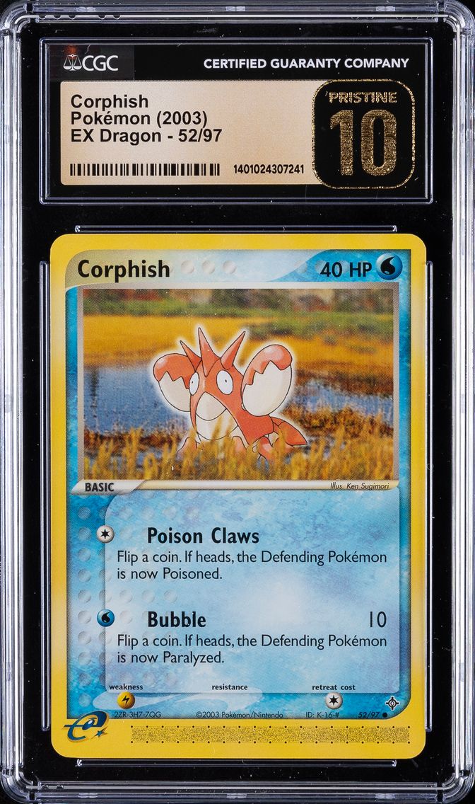 2003 #52 Corphish CGC 10 Perfect Pokemon | EX Dragon