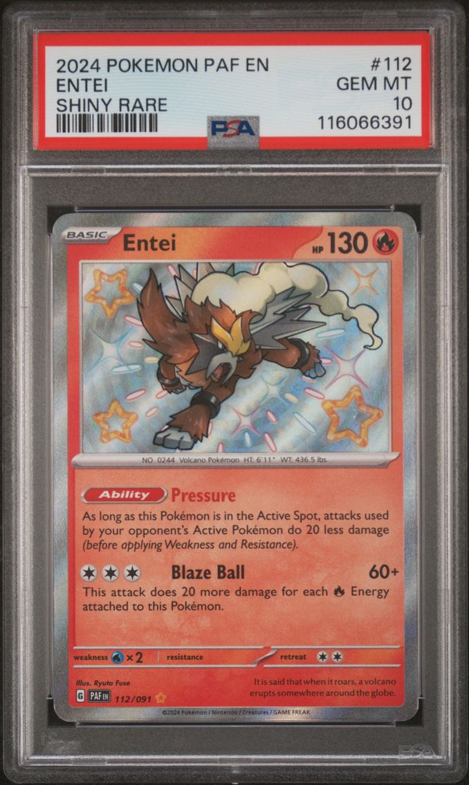 2024 #112 Entei PSA 10 Paf EN-Paldean Fates
