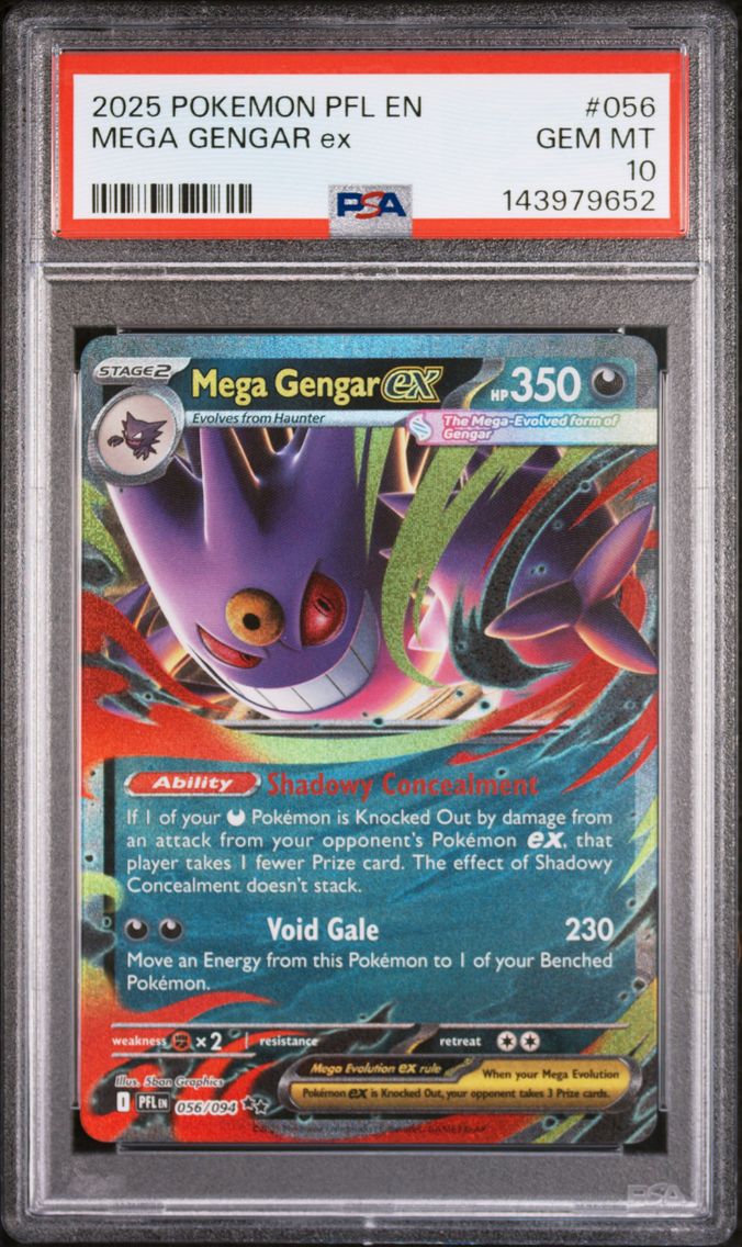 2025 #056 Mega Gengar EX PSA 10 Pfl EN-Phantasmal Flames