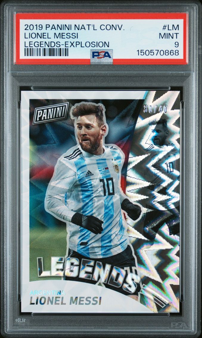 2019 #LM Lionel Messi PSA 9 Panini National Convention Legends
