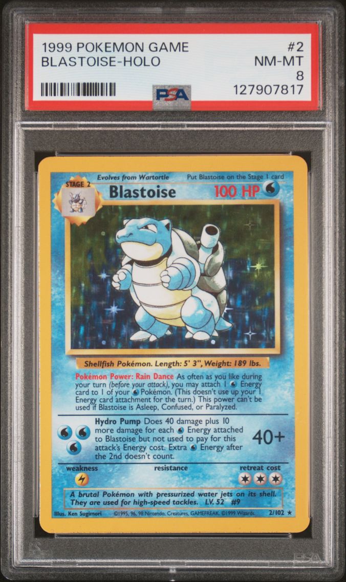 1999 #2 Blastoise-Holo PSA 8 Game
