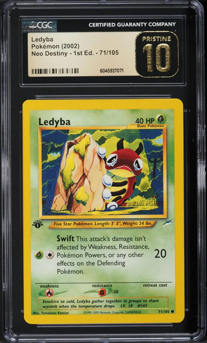 2002 #71 Ledyba 1st edition CGC 10 PRISTINE Neo Destiny Pokemon