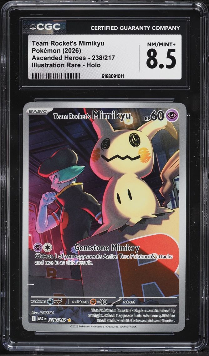2026 Pokemon Mega Evolution Ascended Heroes IR Team Rocket's Mimikyu #238 CGC 8.5 NM-MT+