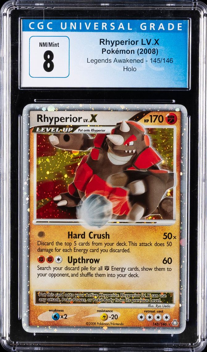 2008 #145 Rhyperior LV.X CGC 8 Legends Awakened - English Pokemon