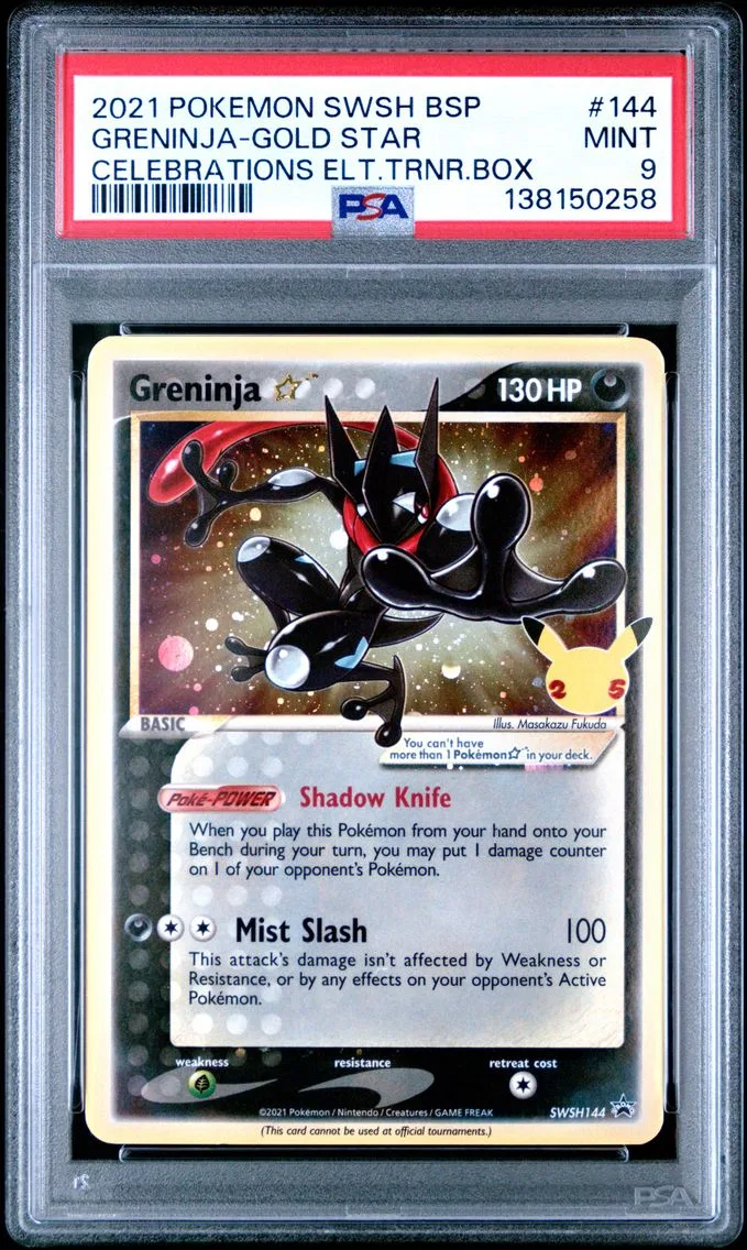 2021 #144 Greninja-Gold Star PSA 9 Swsh Black Star Promo Pokemon