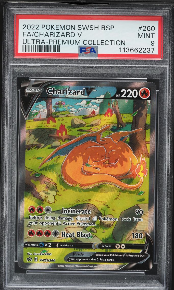 2022 #260 Full Art/Charizard V PSA 9 Swsh Black Star Promo Pokemon