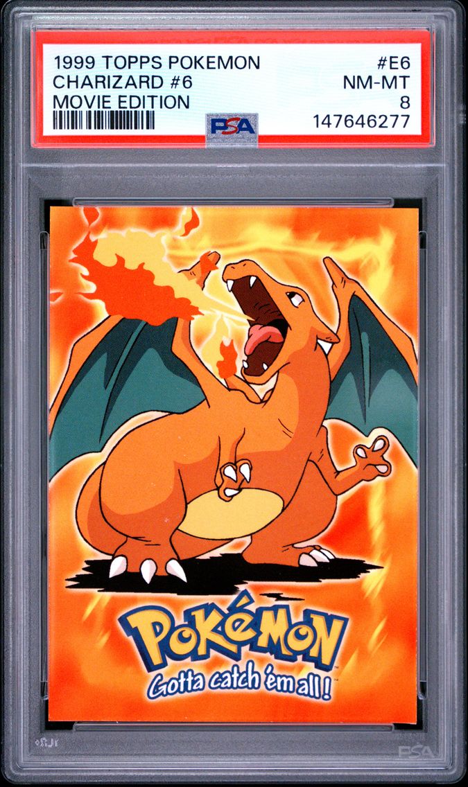 1999 #E6 Charizard #6 PSA 8 Topps the Movie Edt