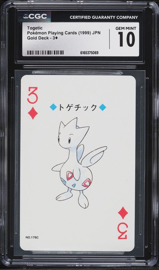 1999 Pokemon Japanese Gold Poker Set Nintendo Playing Cards Togetic CGC 10 GEM MINT