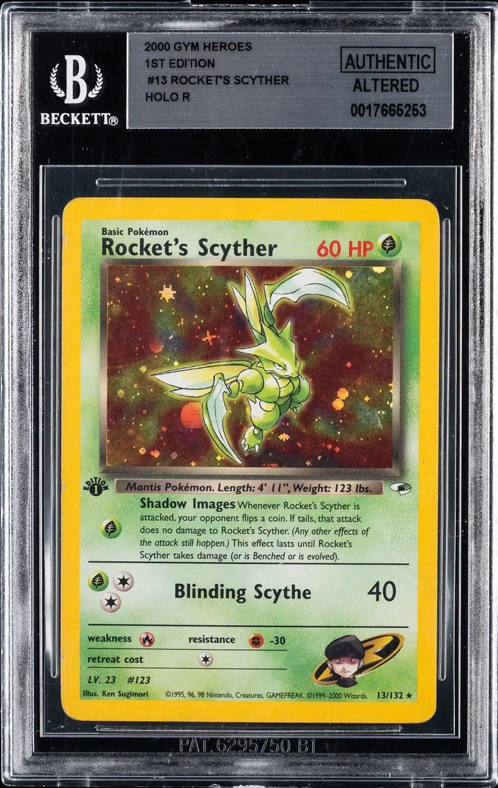2000 #13 Rocket's Scyther Holo-1st Edition BGS Gym Heroes Pokemon