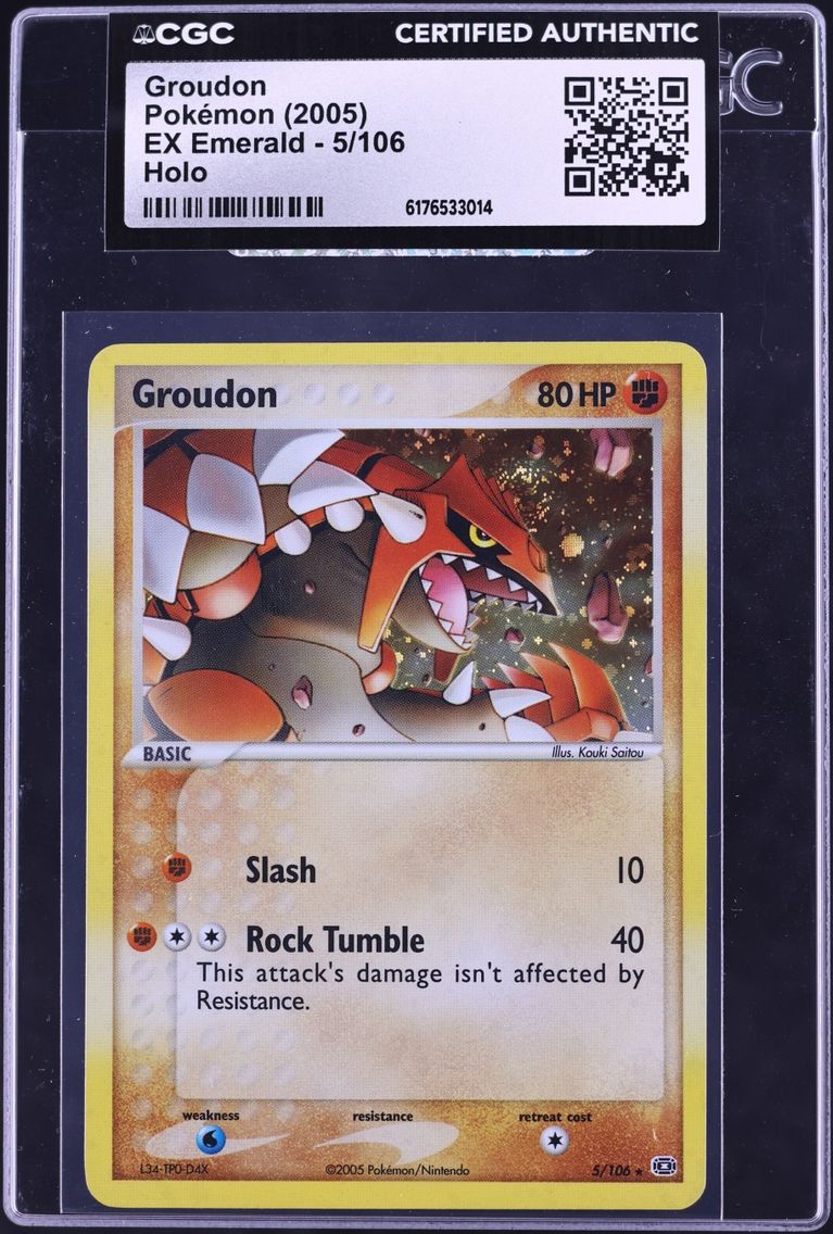 2005 Pokemon EX Emerald Holo Groudon #5 CGC AUTH