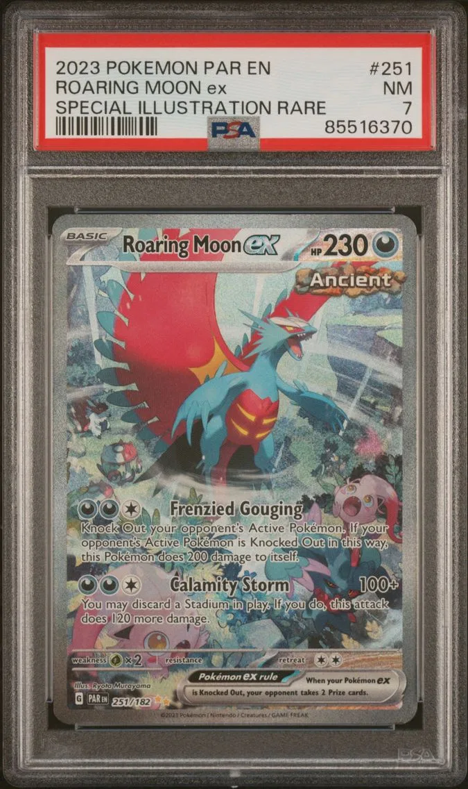 2023 #251 Roaring Moon EX PSA 7 Par EN-Paradox Rift Pokemon