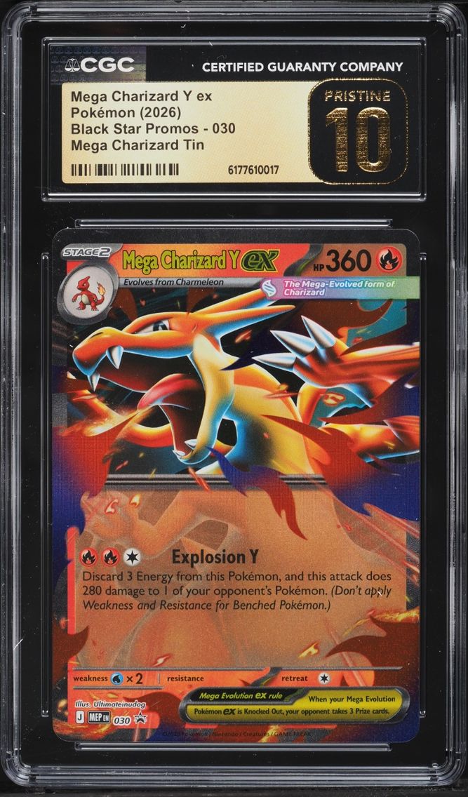 2026 Pokemon Mega Evolution Black Star Promo Tin Mega Charizard Y ex #30 CGC 10 PRISTINE