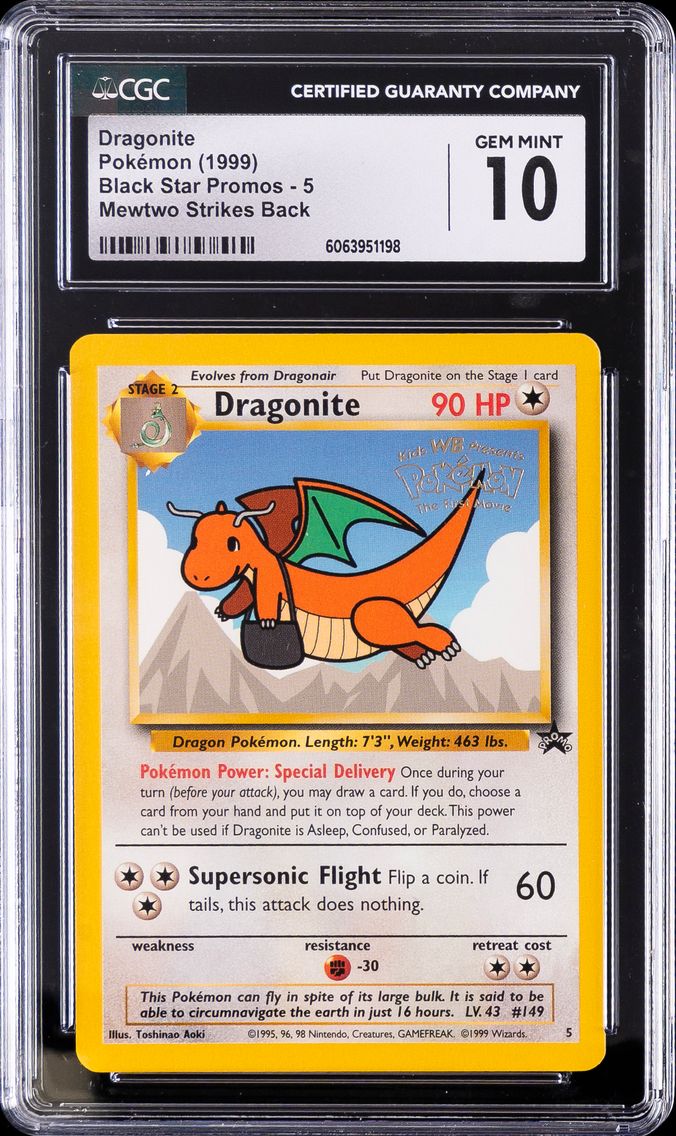 1999 #5 Dragonite CGC 10 Game Movie Pokemon