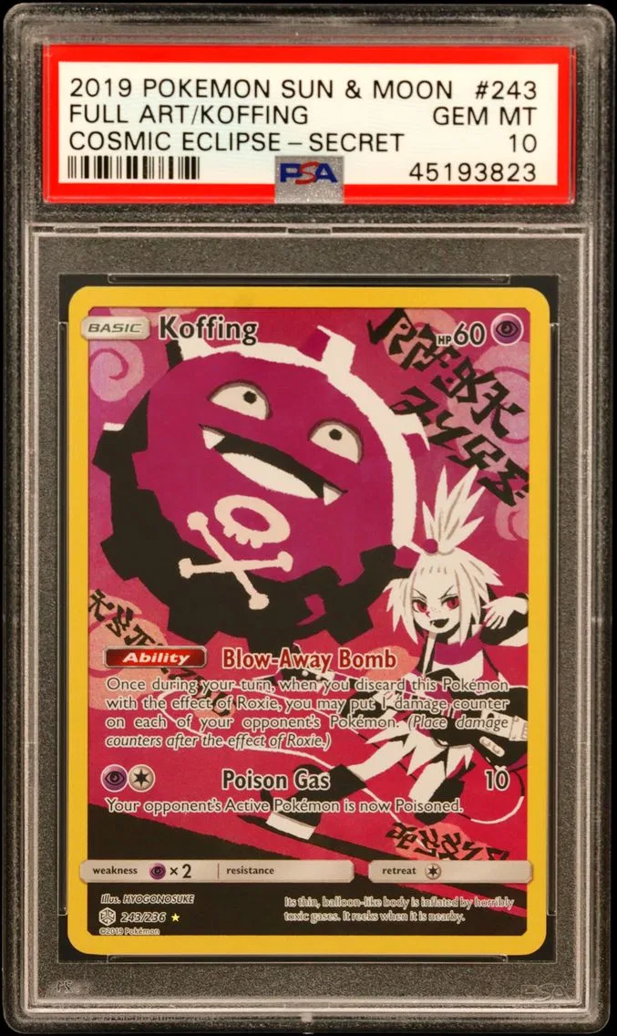 2019 #243 Full Art/Koffing PSA 10 Sun & Moon Cosmic Eclipse
