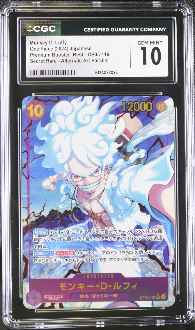 2024 #OP05-119 Monkey D. Luffy CGC 10 Premium Booster: The Best (PRB-01) - Japanese