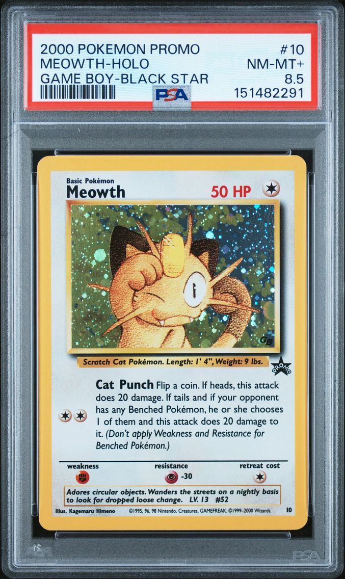 2000 #10 Meowth-Holo PSA 8.5 Promo Black Star Pokemon