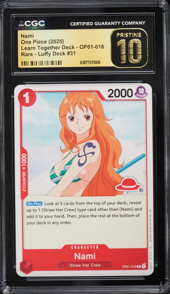2025 #OP01-016 CGC 10 One Piece Learn Together Deck Luffy Deck 31 Nami