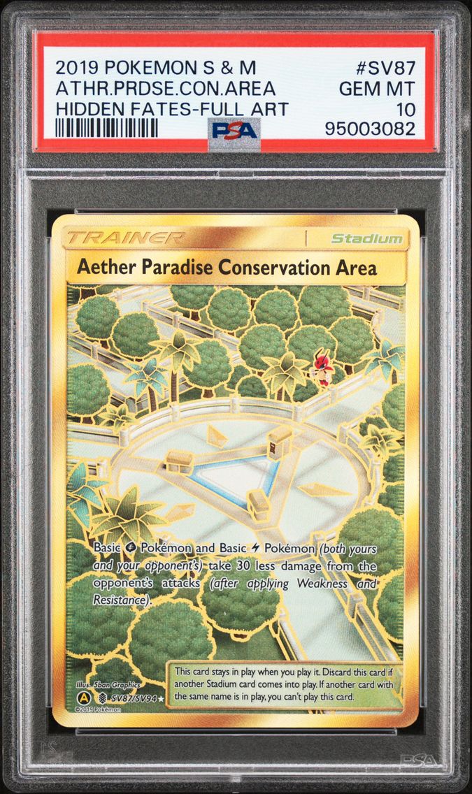 2019 #SV87 Full Art/Aether Paradise Conservation Area PSA 10 Sun & Moon Hidden Fates