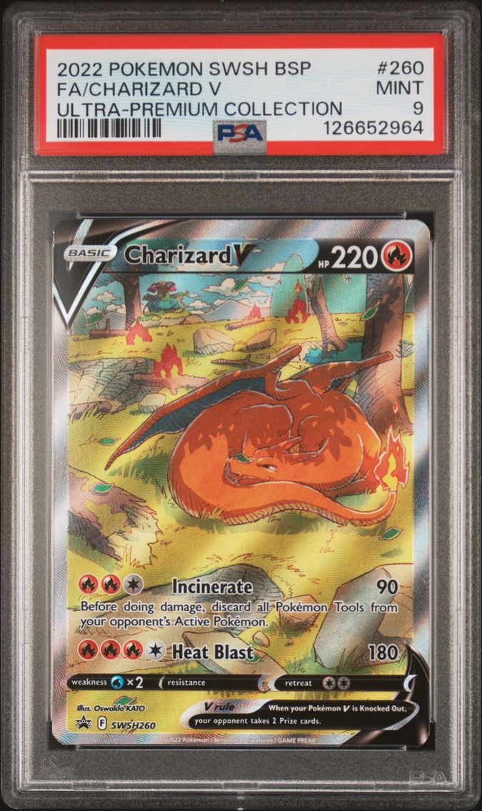 2022 #260 Full Art/Charizard V PSA 9 Swsh Black Star Promo Pokemon