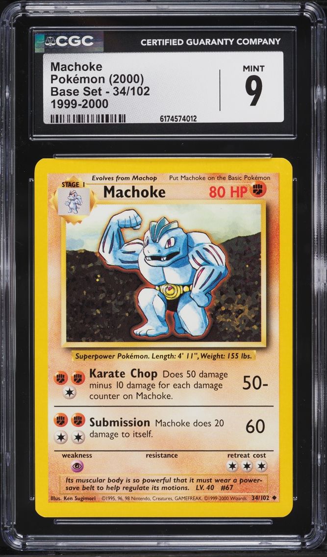 1999-2000 Pokemon Base Set Machoke #34 CGC 9 MINT