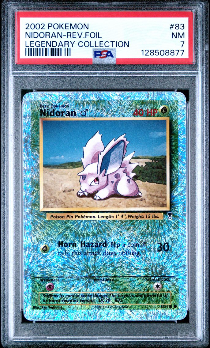 2002 #83 Nidoran-Reverse Foil PSA 7 Legendary Collection Pokemon