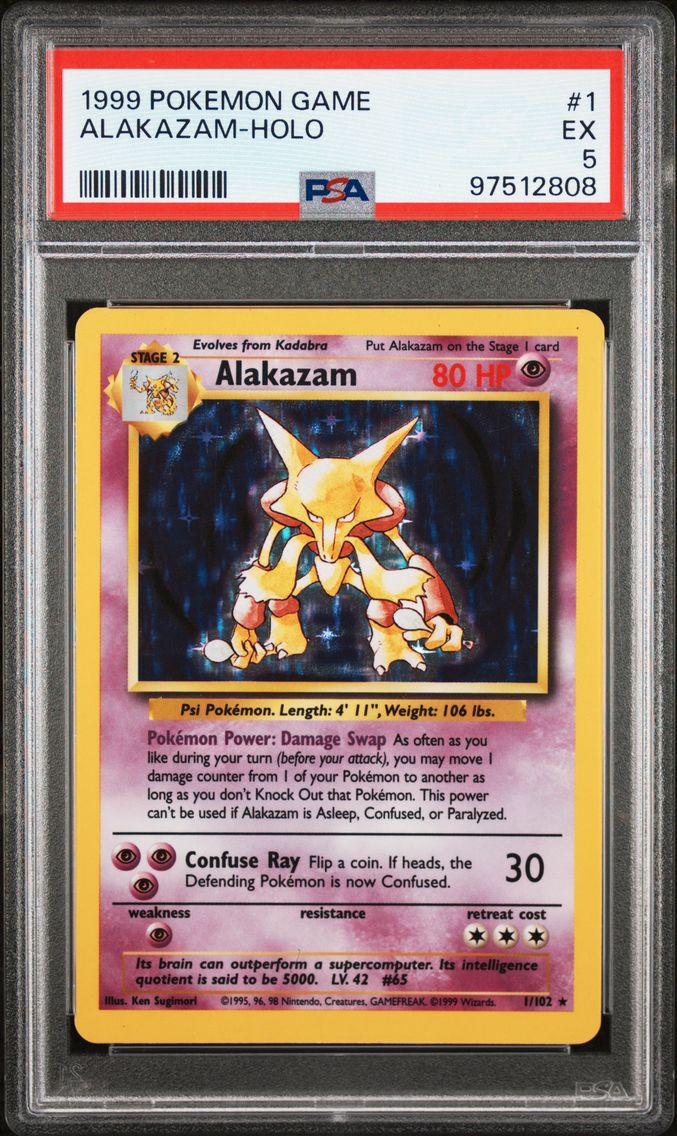 1999 #1 Alakazam-Holo PSA 5 Game